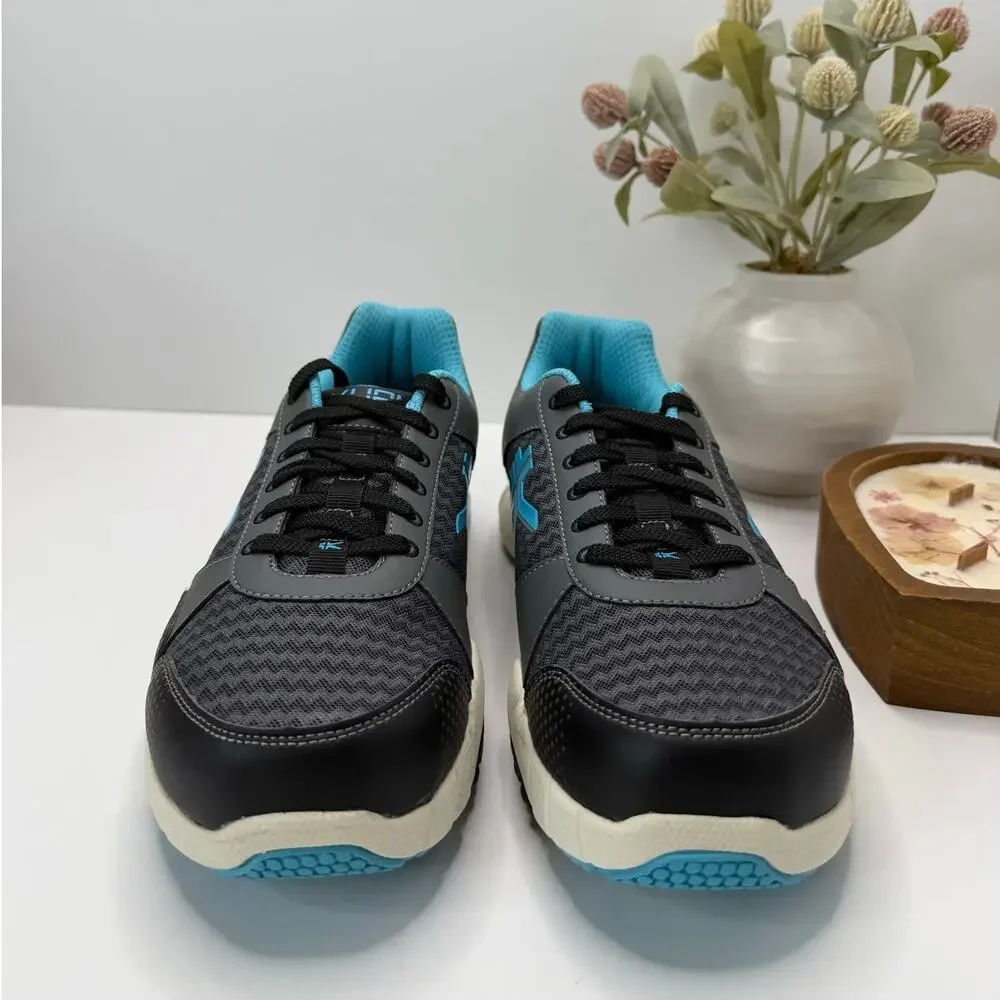 Kuru Quantum Walking Comfort Sneaker Urban Concrete/Blue Topez Women 12 Wide NWB